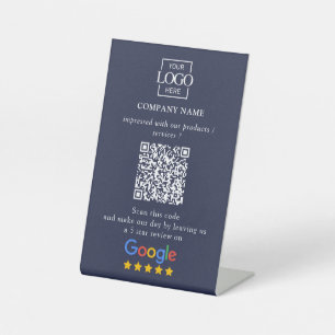 Expositor En L Logotipo Empresarial de Código QR de Reseñas Perso
