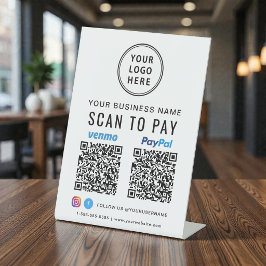 Expositor En L Logotipo Escanea para Pagar Códigos QR de Paypal V