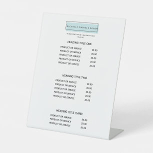 Expositor En L Logotipo femenino   Blue Salon Spa Price List