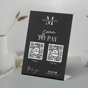 Expositor En L Logotipo minimalista Dos códigos QR Análisis de pa