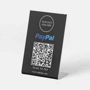 Expositor En L Logotipo minimalista negro de PayPal Escaneo para