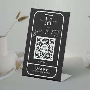Expositor En L Logotipo mínimo del código QR de la exploración el