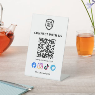 Expositor En L Logotipo moderno   Código QR de medios sociales bl