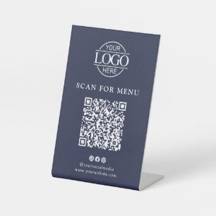 Expositor En L Logotipo moderno de negocio menú QR Code sin conta