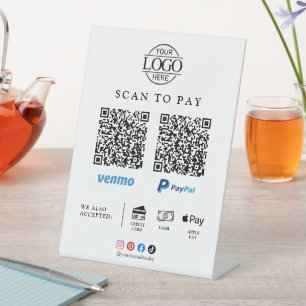 Expositor En L Logotipo moderno de negocios Código Qr de escaneo