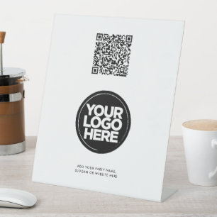 Expositor En L Logotipo personalizado y texto corporativo 10"X12"