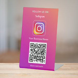 Expositor En L Logotipo profesional de Instagram Síganme Código Q