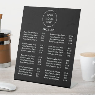 Expositor En L Logotipo Rótulo Pedestal de la lista de precios mo