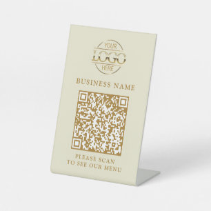 Expositor En L Logotipo simple de negocio Código QR Menú sin cont