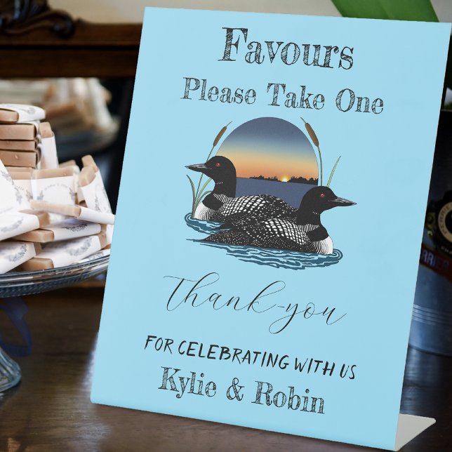 Expositor En L Loons Sunset Blue Wedding Favors (Subido por el creador)