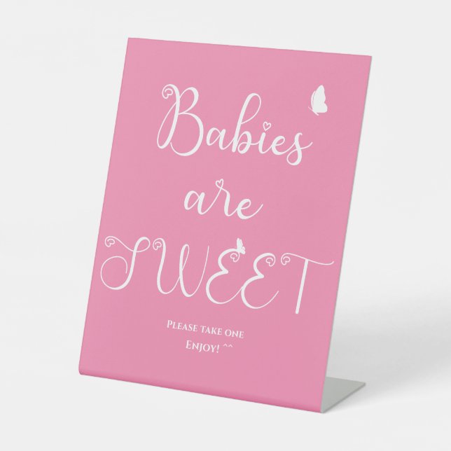 Expositor En L Los bebés son caligrafía moderna de mariposa dulce (Anverso)