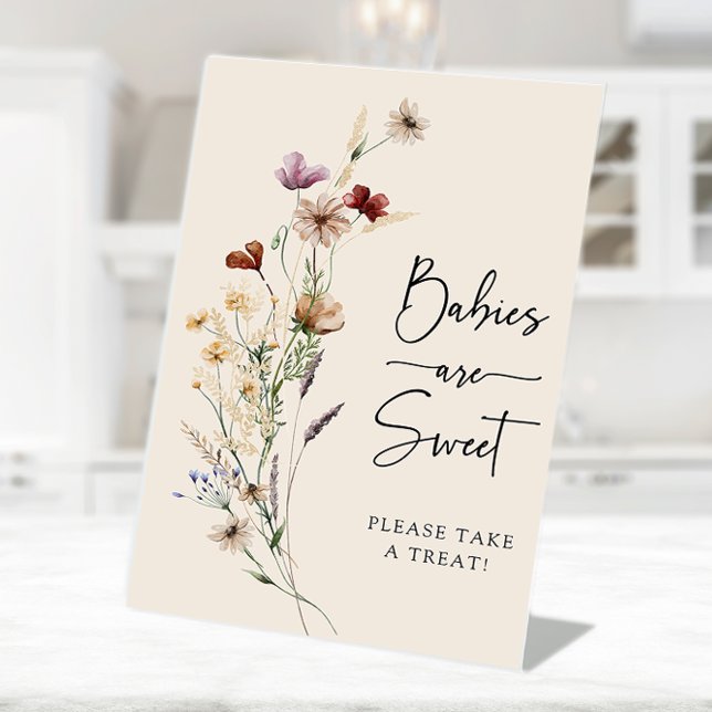 Expositor En L Los Bebés Son Posters Dulces (Boho Floral Babies Are Sweet Poster Pedestal Sign by Painted Paperie
)