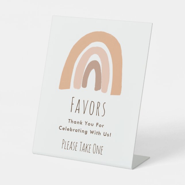 Expositor En L Los Favores De Boho Rainbow Birthday Se Llevan Un  (Anverso)