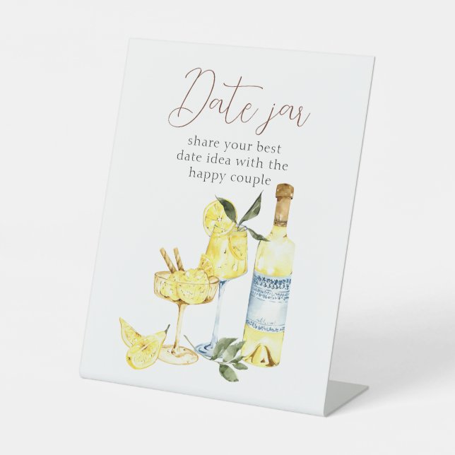 Expositor En L Love Cocktail Bridal Shower Limoncello Date jar (Anverso)