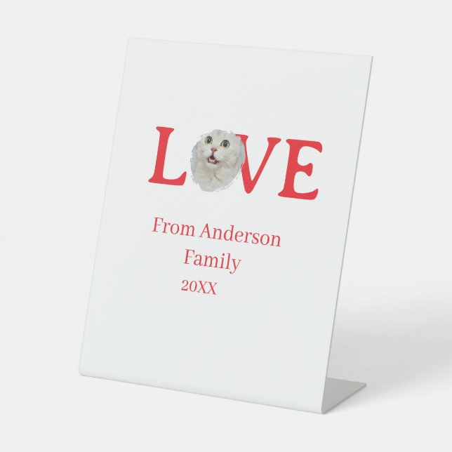 Expositor En L Love holidays cat photo pet family name bold lette (Anverso)