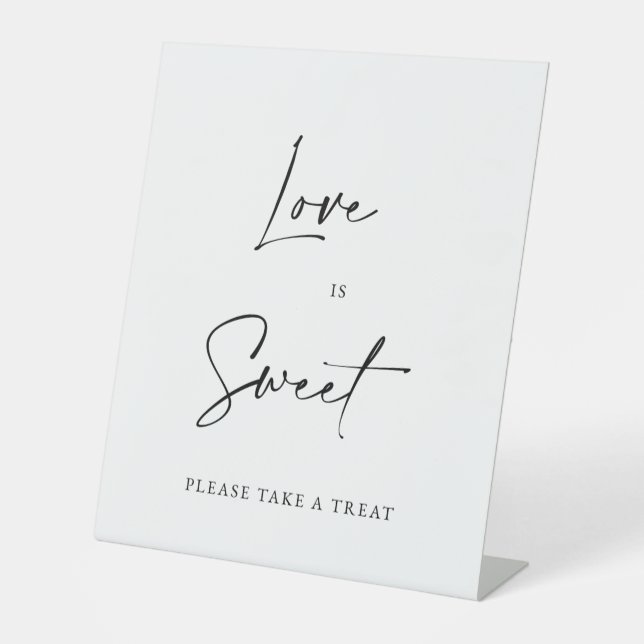 Expositor En L Love Is Sweet Wedding Dessert Bar Sign Minimalist  (Anverso)