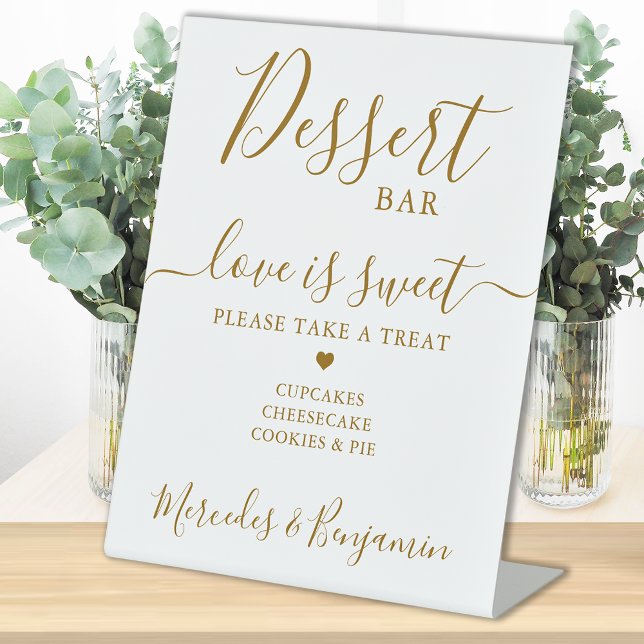 Expositor En L Love Sweet Personalized Gold Boda Desserbar (Subido por el creador)