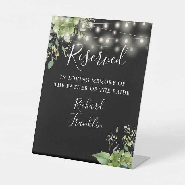 Expositor En L Luces verdes Boda reservado de memoria negra (Anverso)