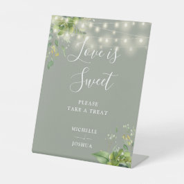 Expositor En L Luces verdes Sage Green Love is Sweet Favors