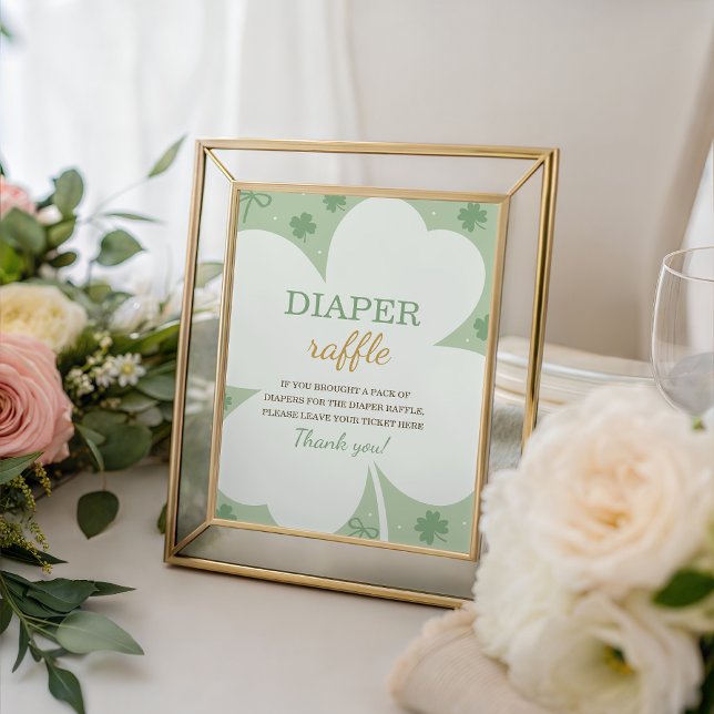 Expositor En L Lucky Charm Shamrock Diaper Raffle Sign (Subido por el creador)