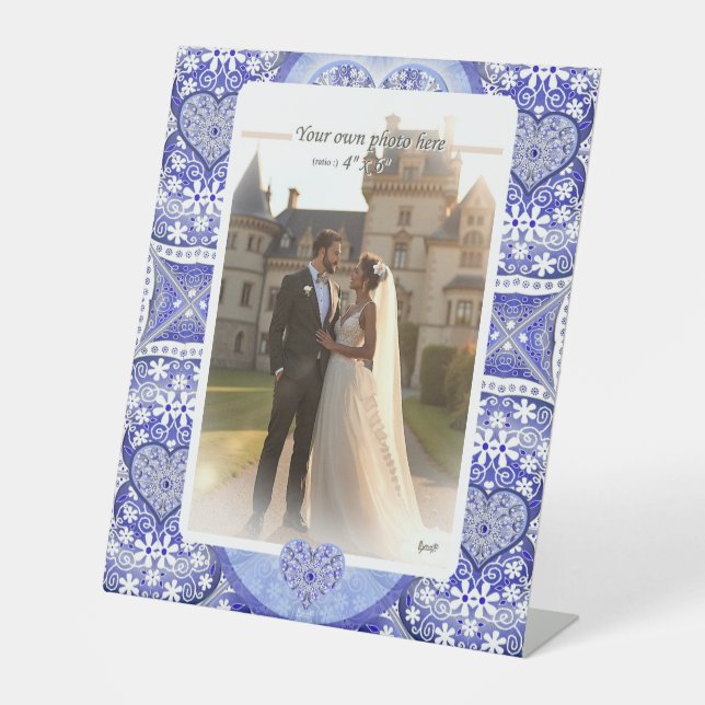 Expositor En L Lugar cerámico Azul de grecia (Anverso)