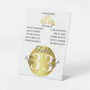 Expositor En L Lujoso Romántico Flourish Boda Gold Table Número
