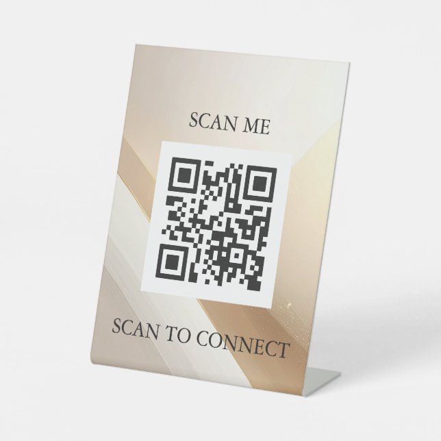 Expositor En L Luxury QR Code Sign | Scan Me Table Sign | Minimal (Anverso)