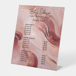 Expositor En L Luxury Rose Gold Glitter Beauty Salon Price List