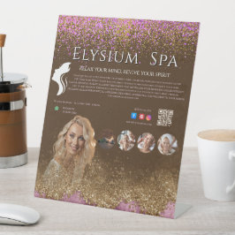 Expositor En L Luxury Terracotta Gold Spa Beauty Wellness QR 
