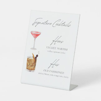 Expositor En L Lychee Martini y el Rótulo de cócteles de moda ant