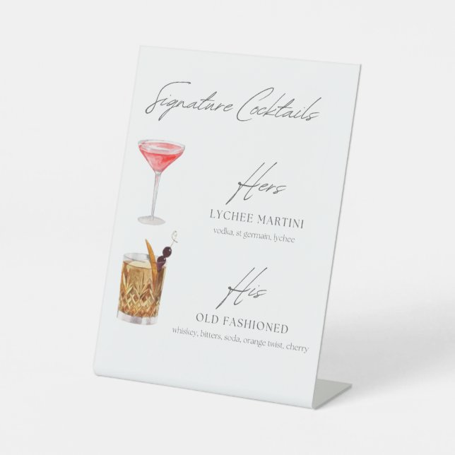 Expositor En L Lychee Martini y el Rótulo de cócteles de moda ant (Anverso)