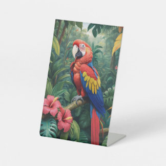Expositor En L Macao tropical en una selva tropical