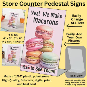 Expositor En L Macarones totalmente editables para la tienda de p