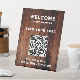 Expositor En L Madera de granero rústico Código QR asiento de bod