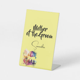 Expositor En L Madre del Groom - texto editable en amarillo pálid