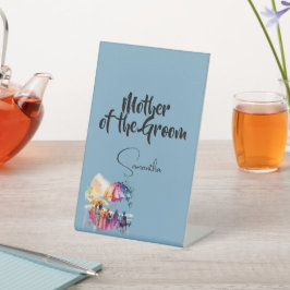 Expositor En L Madre del Groom - texto editable en azul