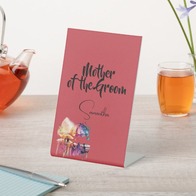 Expositor En L Madre del Groom - texto editable sobre cereza (In Situ)