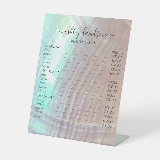 Expositor En L Madre del Rótulo Pedestal de Precios de las Mareas (Anverso)