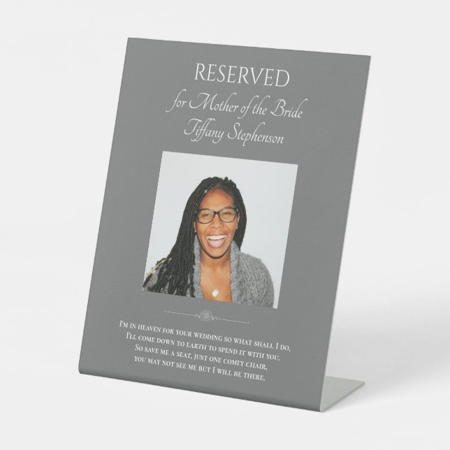 Expositor En L Madre gris, presidenta de Boda de fotografía de no (Anverso)