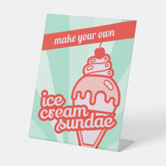 Expositor En L Make your own Ice Cream Sundae Bar Tabletop Sign