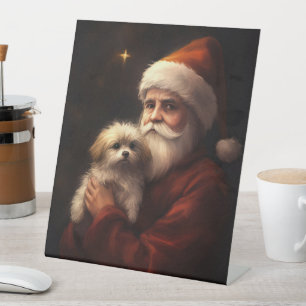 Expositor En L Maltés Con Santa Claus Navideño Festivo