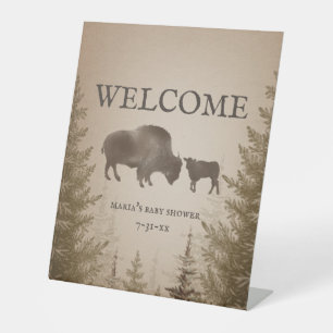 Expositor En L Mama Buffalo Evergreen Boy Baby Shower