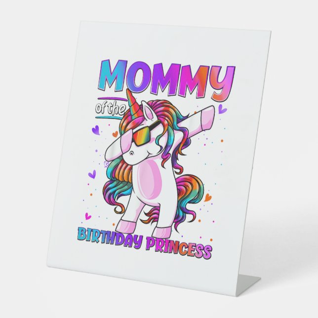 Expositor En L Mamá de la niña de cumpleaños princesa Dabbing Uni (Anverso)