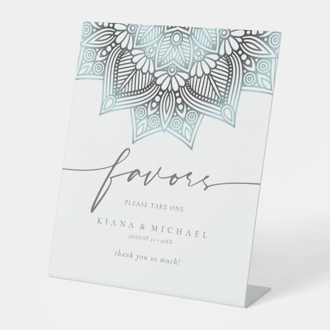 Expositor En L Mandala Lace Wedding Favors Lt. Blue ID968 (Anverso)