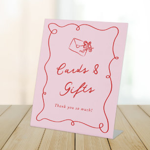Expositor En L Mano caprichosa dibuja tarjetas y regalos rosados