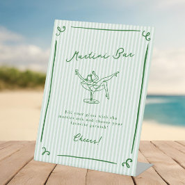 Expositor En L Mano caprichosa dibujó el bar Martini verde