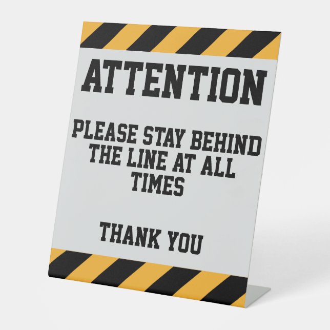 Expositor En L Mantente Detrás De La Línea Rótulo Pedestal (Anverso)