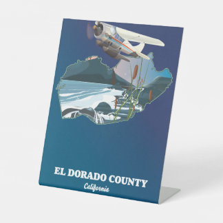 Expositor En L Mapa de El Dorado County California Arte de Madera