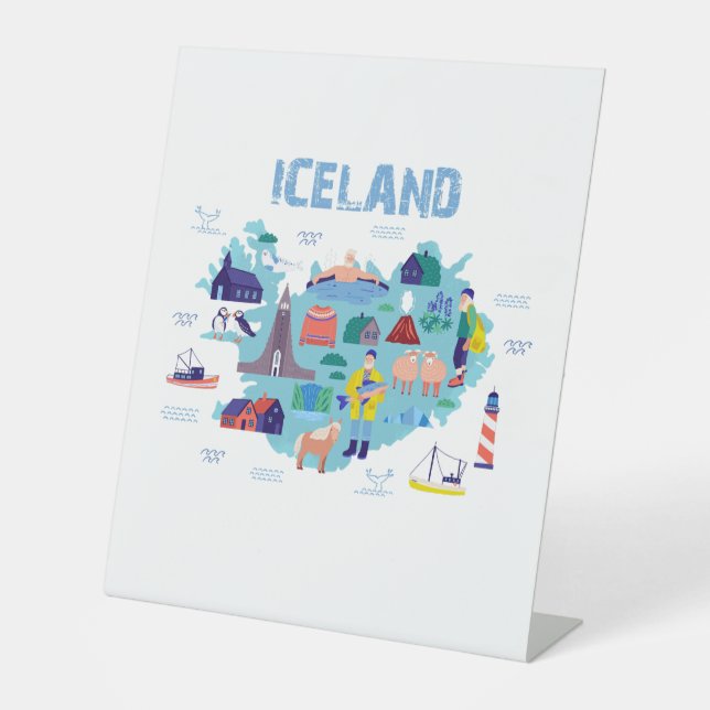 Expositor En L Mapa de Islandia (Anverso)