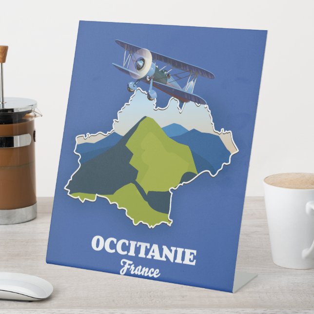 Expositor En L Mapa de viajes de Occitania France (In Situ)